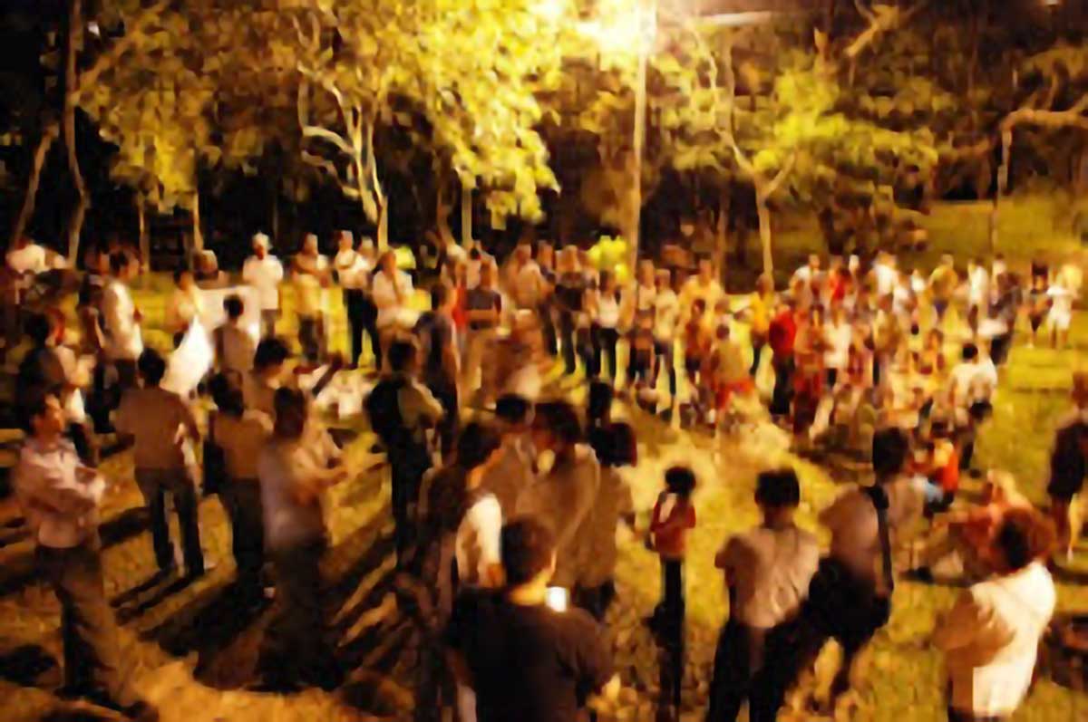 Velatón en defensa del parque del acueducto 2009 Proyecto Parque de las Aguas